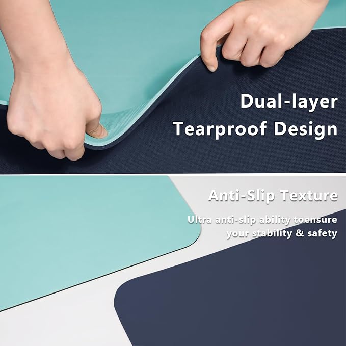 Wide Yoga Mat-80cm Extra Thick 1/3'' Fitness Exercise Mat Carry Strap