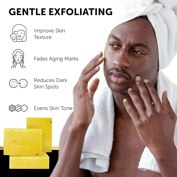VALITIC Lemon Turmeric Soap for Dark Spots - Kojic Acid Soap for Face and Body - Exfoliating Bar for Brightening, Skin Tone Corrector with Retinol, Vitamin C, Collagen and Hyaluronic Acid - 1 Pack