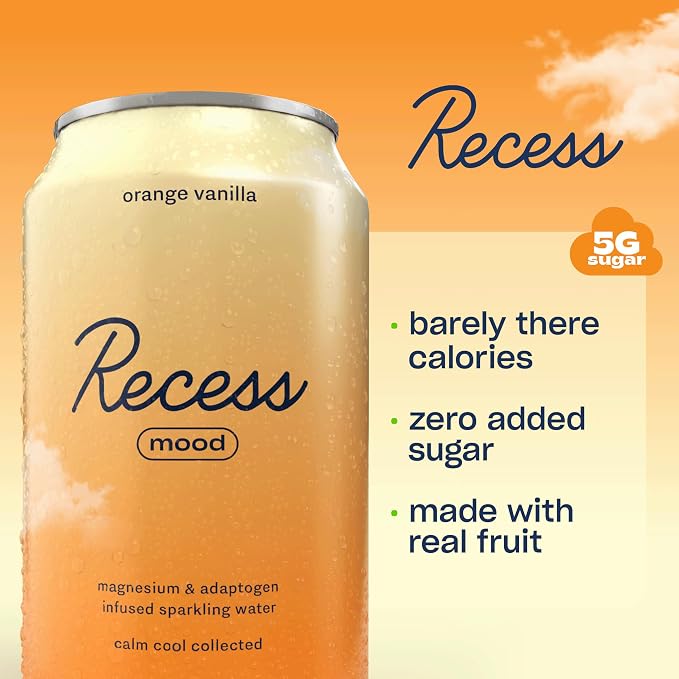 Recess Mood Magnesium & Adaptogen Drink, Relaxation Beverage, 12 ounce (Out of Office Sampler, 12 pack)