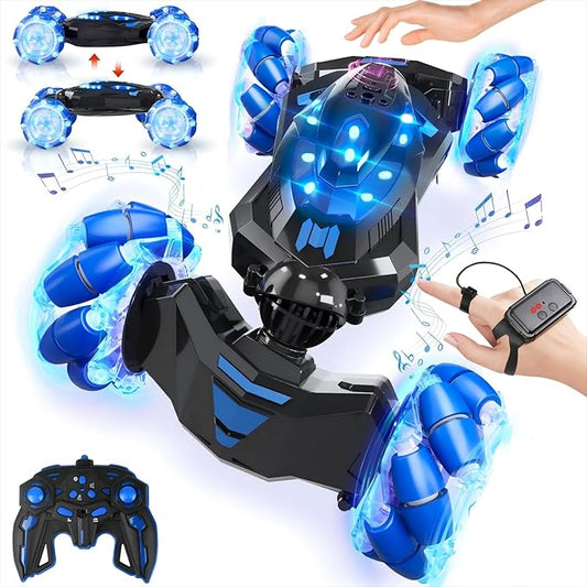 YEMIAI Gesture Sensing RC Stunt Car,4WD Drift Hand Controlled 360° Flips Trick Car with Lights & Music, Toys car is Cool Birthday Gift for Kids Ages 7-12