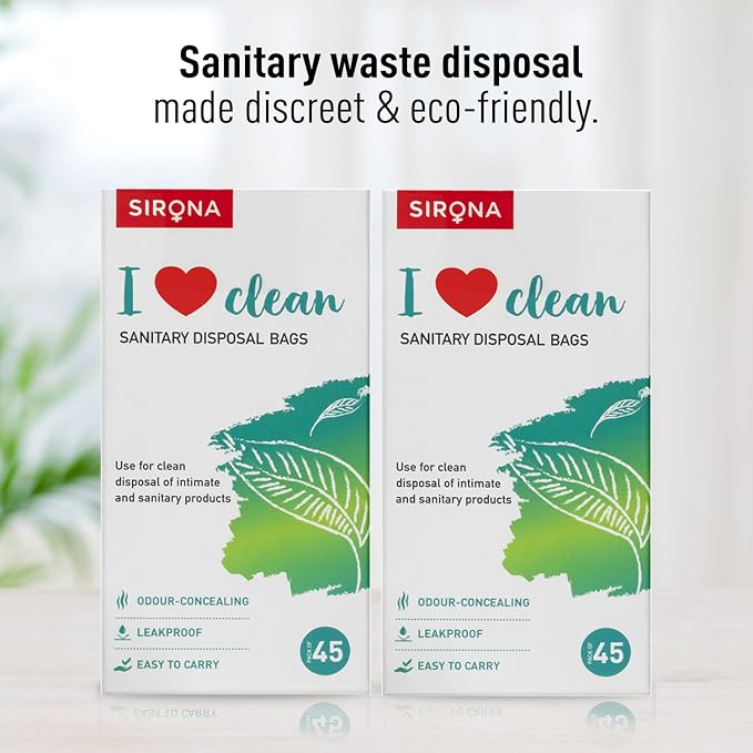 Sirona Personal Disposal Bags – 90 Count | For Discreet Disposal of Sanitary Pads, Panty Liners, Tampons & Condoms | Compact & Odour-Resistant Design