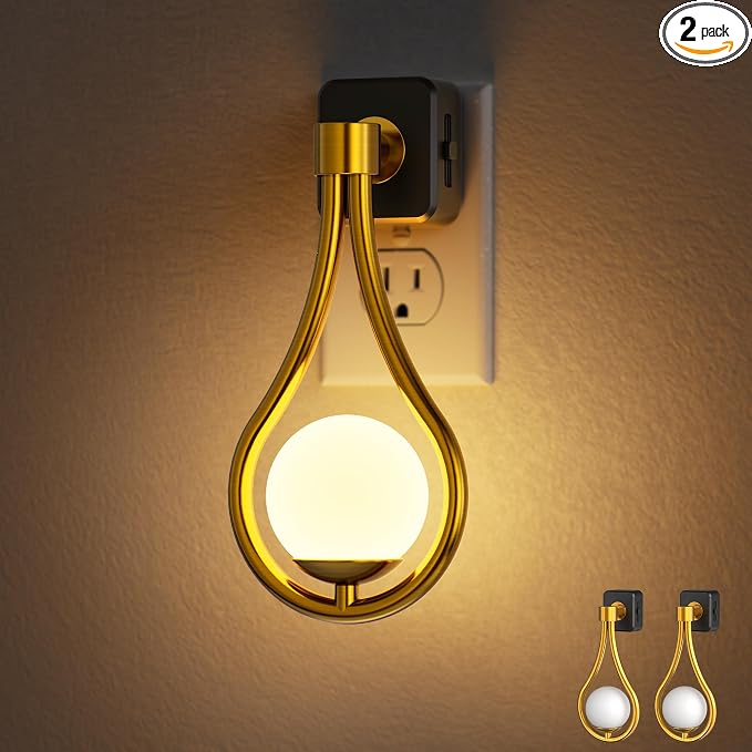 LED Night Light, Night Lights Plug into Wall, 0-100LM Dimmable | Nightlight, 330° Rotating with Dusk to Dawn Sensor, Adjustable Brightness for Kids, Bathroom, Bedroom, Hallway, 2pack