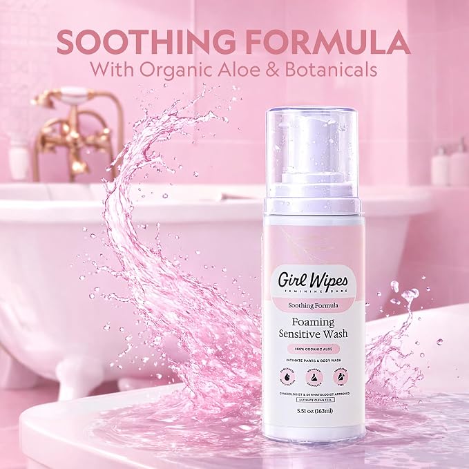 Feminine Foaming Wash for Women, pH Balanced & Fragrance Free, Gentle Aloe & Botanical Blend, Gynecologist & Dermatologist Approved, Vegan & Cruelty-Free Hygiene Intimate Care (1-Pack)