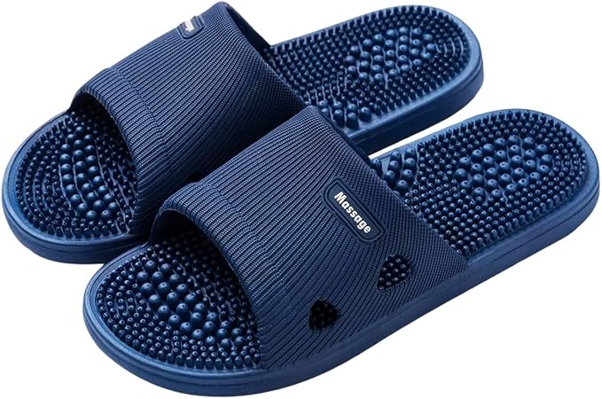 Acupressure Massage Slippers for Plantar Fasciitis for Women Acupuncture Slippers Arthritis Neuropathy Pain Relief Non-Slip Massage Sandals Women Stress Relief Gifts for Bath (US Men 6.5-7.5, Blue)