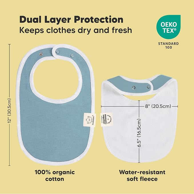 KeaBabies 8-Pack Organic Baby Bibs for Drooling and Teething - Soft Cotton Bibs for Baby Girl, Boy, Extra Absorbent, Easy to Clean & Put On for Toddler, Newborn, Infant 0-24 Months (Spring)
