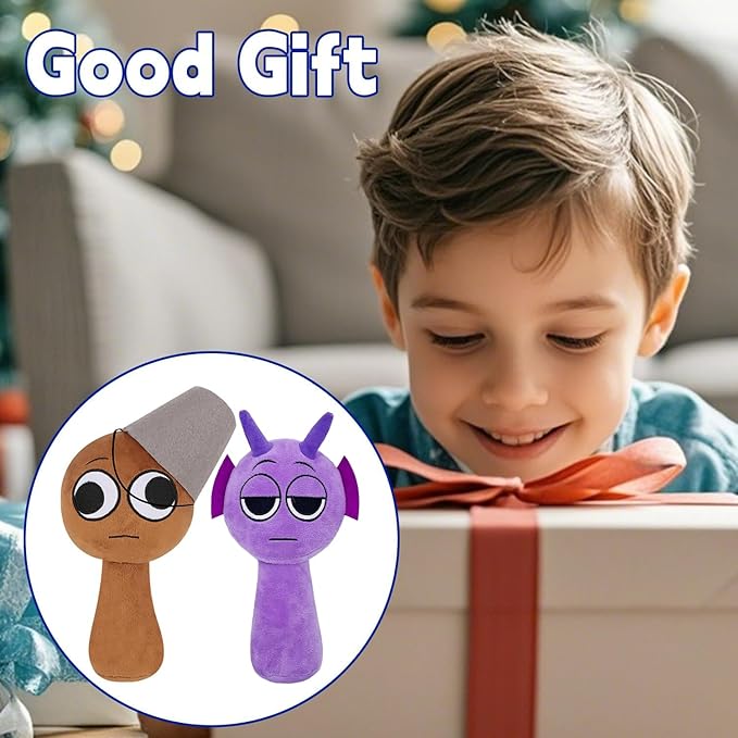 Plush Toys, Horror Games Plushies Toy for Fans, Soft Stuffed Animal Pillow Figure Doll Christmas Birthday Gifts for Adult Kids (Purple+Brown)