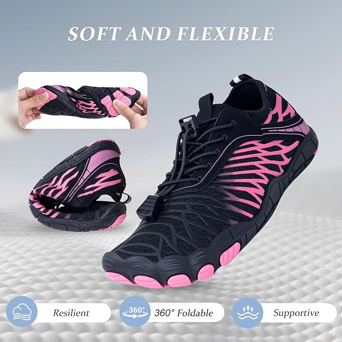 Barefoot Shoes for Women & Men, Grounded Walking Hiking Barefoot Shoes, Wide Toe Box Non-Slip Water Athletic Footwear, Comfortable Vitality Barefoot Footwear, Trail Running Sneakers Unisex