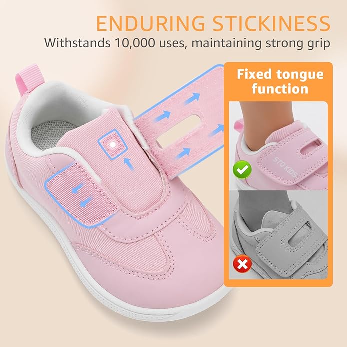 Wide Toe Box Toddler Shoes Zero Drop Boys Girls Barefoot Shoe Non-Slip Little Kids Sneakers for First Walking