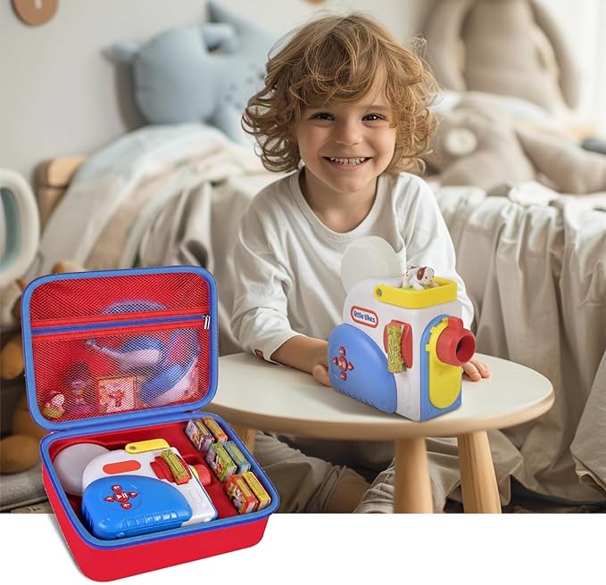 Case Compatible with Little Tikes for Story Dream Machine Books Starter Set, Toys Protective Container for Little Tikes for Storytime Audio Play Real for Littles Character Collection (Box Only), Red