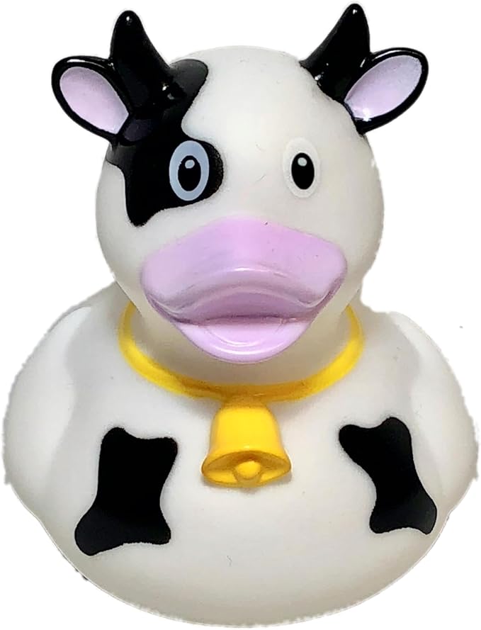 3 Inch Cow Black and White Rubber Duck Bath Toy, Collectable, Fun for All Ages, Auto Dash Decoration, Crusing Vacation Gift, Party Favors, Office, School, Home