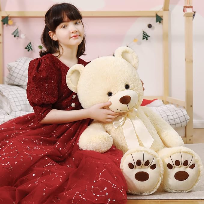 MorisMos Giant Teddy Bear Stuffed Animal, Big Teddy Bear Life Size, 36in Large Teddy Bear Cuddly Soft for Baby Shower, Boys, Girls