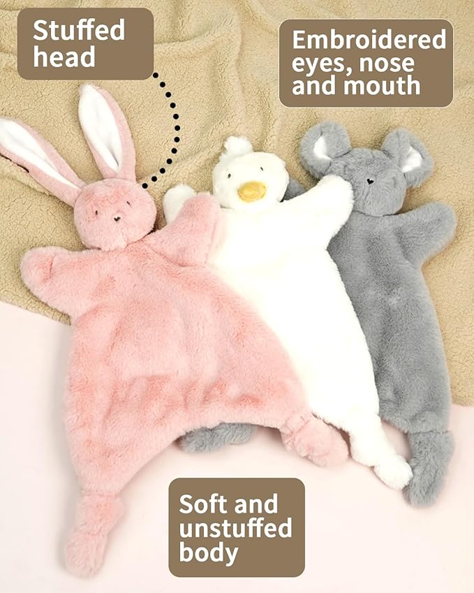 Easter Basket Stuffers, 12-Inches, Pink Bunny, Stuffed Animals for Babies, Security Blanket Toy Infants 0-6 Months, Snuggle Toy Baby Girl & Boy, Nursery Soft for Newborns