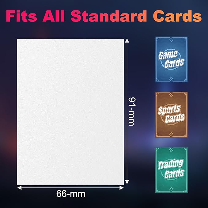 200 Pack Card Sleeves, Matte Dual Trading Card Sleeves with Opaque Back & Smooth Shuffle, Tear Resistant Card Protectors for MTG, TCG and Game Cards (Snow White)