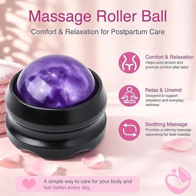 Postpartum Essentials Kit, Postpartum Recovery Set with Peri Bottle, Ice Pads, Perineal Care Foam, Cooling Pad Liners, Disposable Underwear, Labor Socks & Massage Roller,Labor Delivery Gift for Women