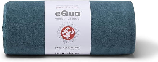 Manduka eQua Hot Yoga Mat Towel - Instant Moisture Activated Grip Ultra Soft Microfiber Quick Dry, Daily Use Ready Lightweight, Travel Friendly Mat Layer