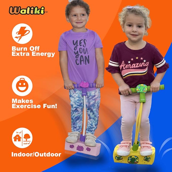 WALIKI Foam Pogo Hopper | Tortoise and Hare Jumper Race Pack | Best Toy for 3 Year Old| 2 Pack