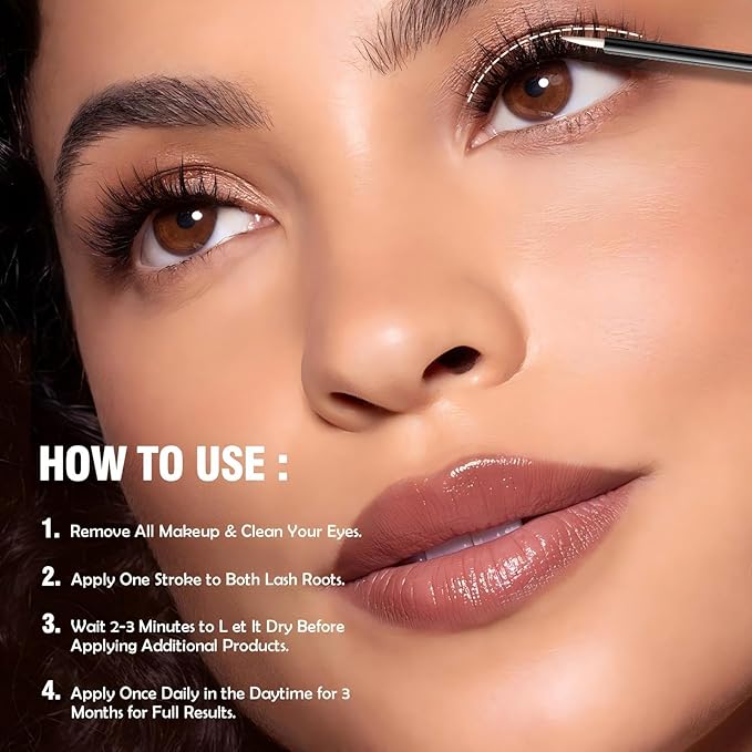 Eyelash Serum, Lash for Eyelash Growth & Brow Care | Clear Lash Growth with Mascara Tube, Vegan Eye Serum Formula for Fuller, Longer & Thicker Looking Lashes