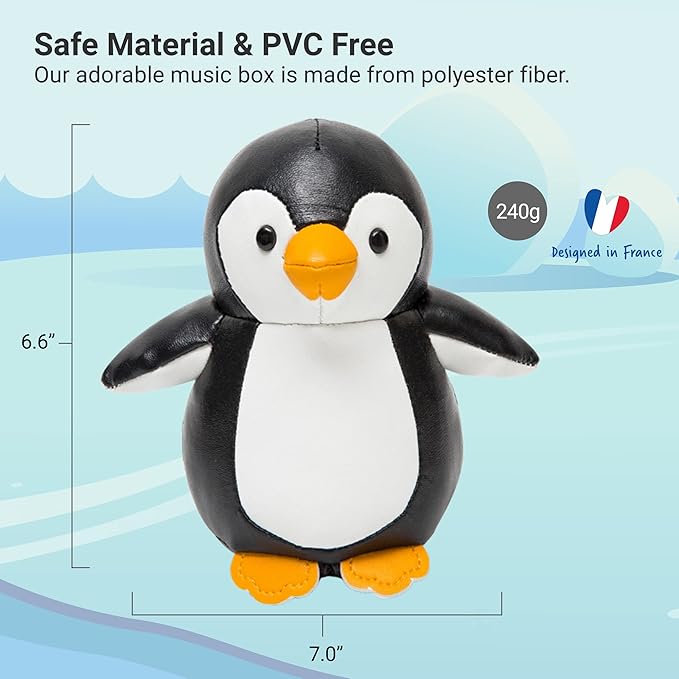 Little Big Friends Musical Baby Toy – Soft Plush Pull-String Cord Classical Toy for Baby & Toddlers | Soothing Stuffed Cuddly Animal Gift | Martin The Penguin