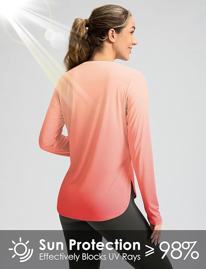 Women's Sun Shirts UPF 50+ Long Sleeve UV Protection Shirt Lightweight Quick Dry Workout Hiking Tops for Women