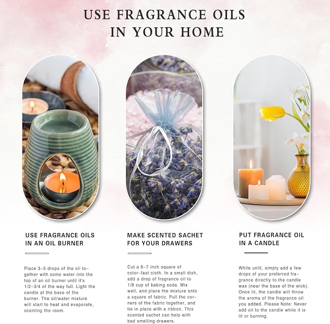 PHATOIL 3.38FL.OZ Coconut & Vanilla Fragrance Oils for Aromatherapy, Long Lasting Scented Oils for Home, Perfect for Diffuser, Yoga, DIY Candle and Soap Making - 100ml