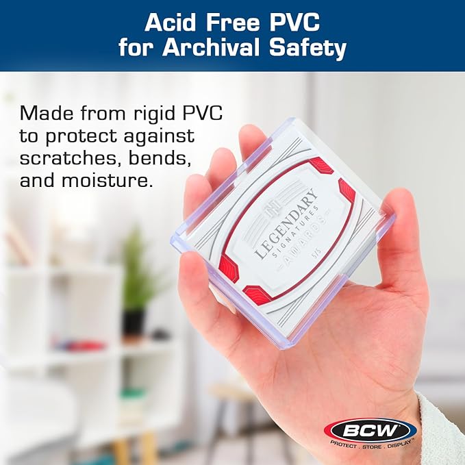 BCW Thick Card Topload Holder | Holds Relic, Patch, and Jersey Cards | Protective Card Sleeves for Collectibles and Trading Cards | Protective Rigid Plastic Display Card Holder (240 pt. / 7 MM)