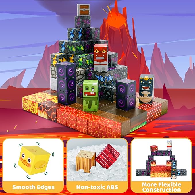 200PCS Magnetic Blocks, Magnetic Building Block Cube Toys for Kids, STEM Toys Gifts for Boy and Girls Age 3+ Years Old