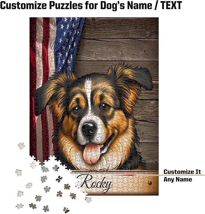 Custom Wooden Jigsaw Puzzles with Your Dog's Name on Kromfohrlander Art Print - 300 500 1000PCS Puzzles Game and Home Wall Decor