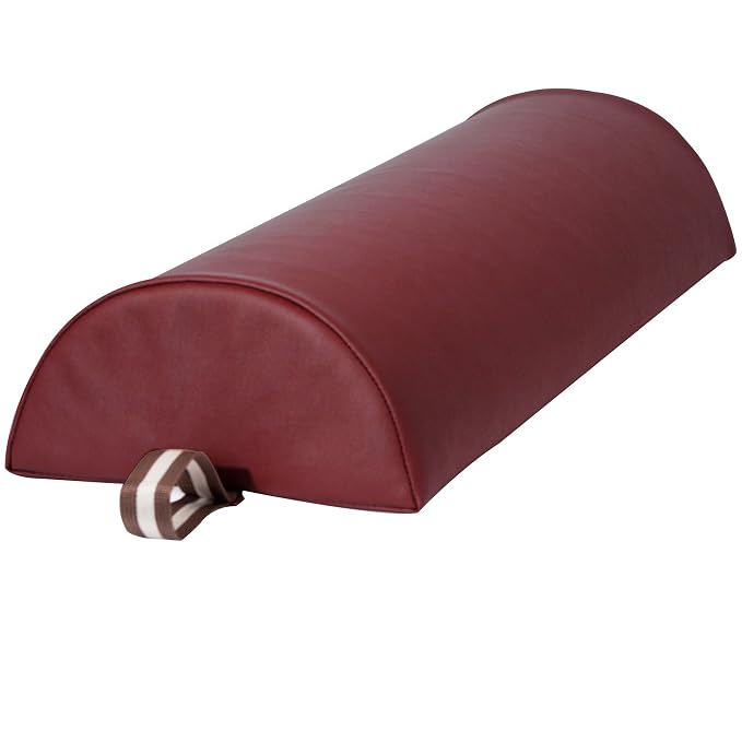 Master Massage 6"x26" Large Half Round Bolster Pillow – Burgundy, Semi-Round Cushion for Massage Tables, Yoga, and Physical Therapy