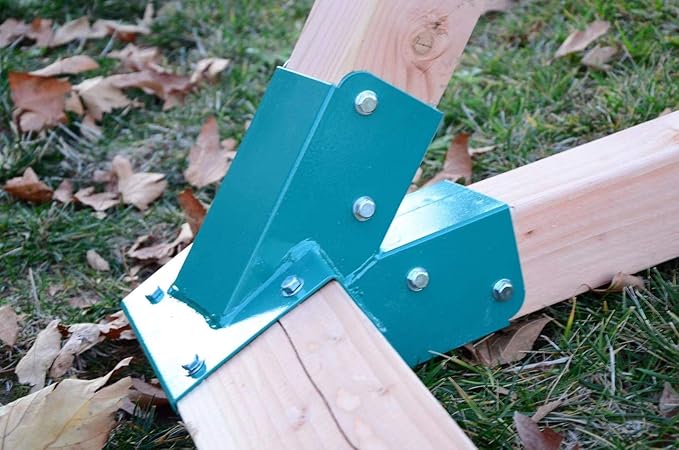 Swing Set Brackets - 2 DIY Wooden Swing Hardware Bracket, Playground Equipment Parts, with Mounting Accessories, for Outdoor Play, Green