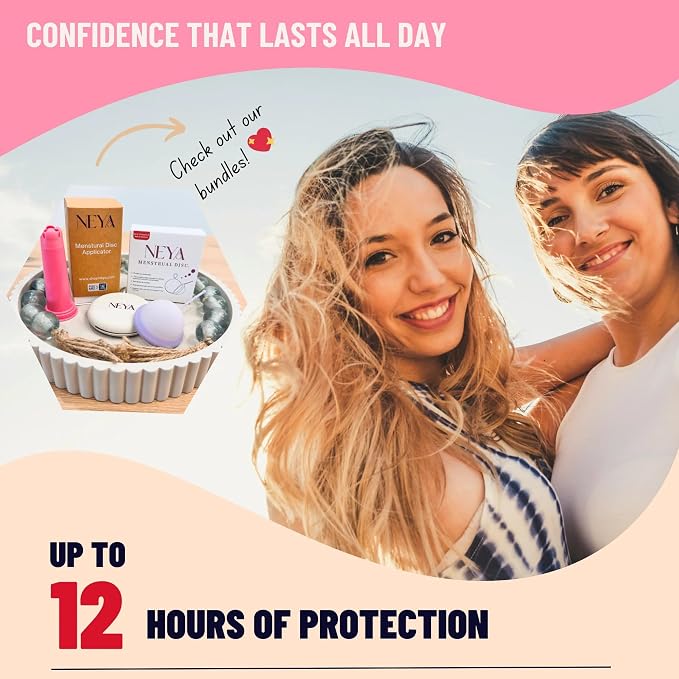 NEYA Reusable Menstrual Disc with Easy-Removal String – Comfortable Period Disc Alternative to Tampons & Cups, Leak-Resistant, Long-Lasting Protection (Small)