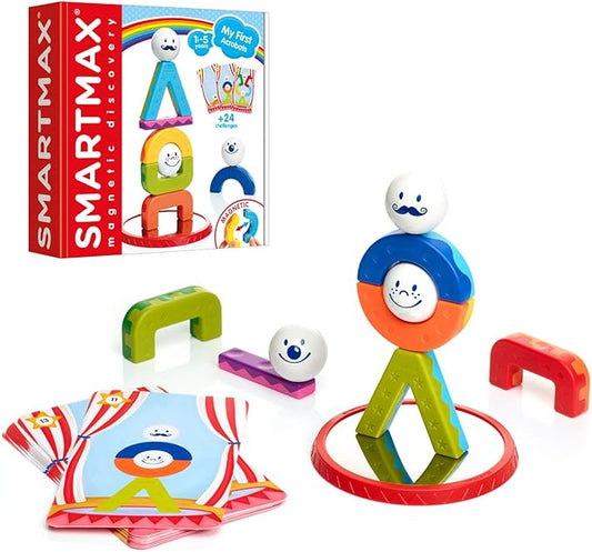 SmartMax My First Acrobats STEM Magnetic Toy Along Building Challenges, Ages 1.5-5