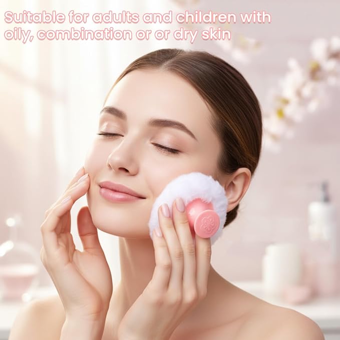 UTENEW Cosmetic Tool Baby Soft Face Body Powder Puff Sponge Box Container Case (Pink)