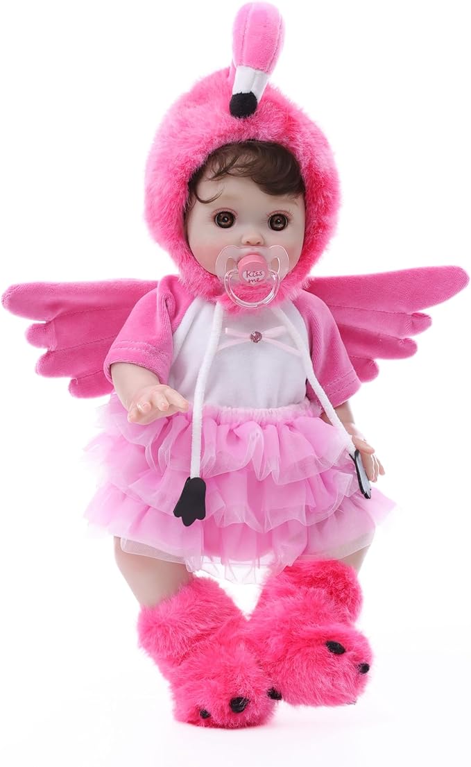 Reborn Baby Dolls, 18inch Large Realistic Hand-Rooted Hair Lifelike Baby Dolls with Accessories for 3+ Year Old Girls Gifts, Pretend Play, Collection