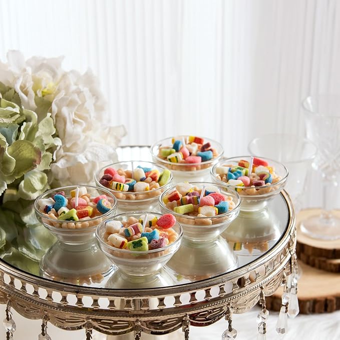 Mini Funny French Vanilla Cereal Bowl Scented Vegetable Wax Candles for Wedding Favor (6pcs/Pack)