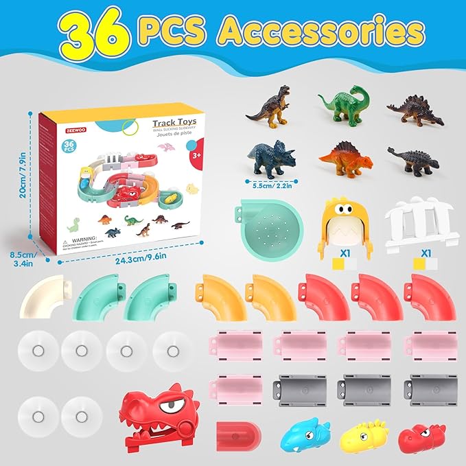 Kids Bath Toys for Kids Ages 4-8 3-5, Bathtub Shower Toys DIY Slides Tracks Mold Free Toddler Bath Toys with Car Bath Toys, Wall Track Building Set, Fun DIY Kit Birthday Gift 2 3 4 5 Boys Girls