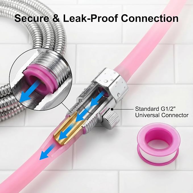 Shower Enema Douche Nozzles for Men and Women, 4 Holes Water Spray Comfortable Silicone Nozzles Enema Attachment, Reusable Shower Enema Hose