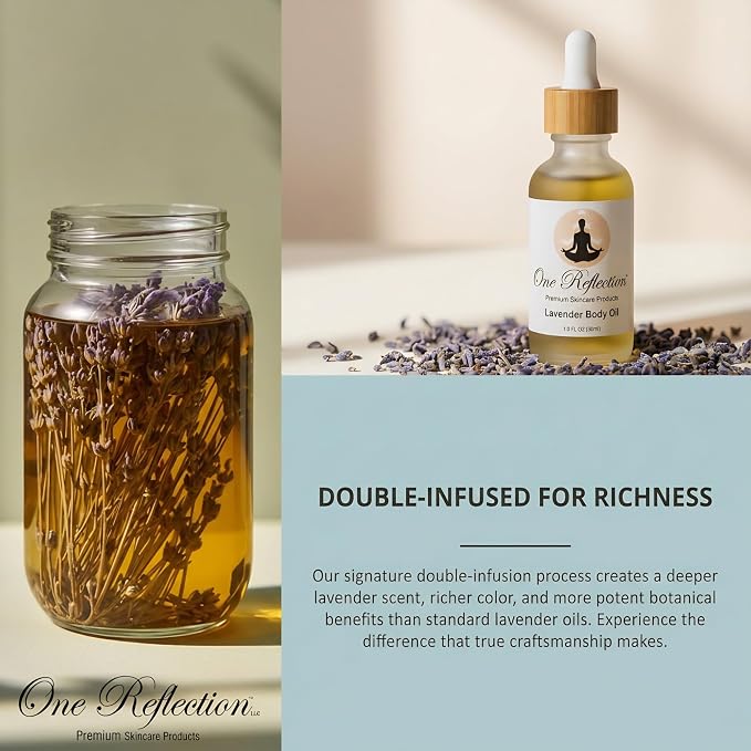 Orangic Double-Infused Lavender Massage Oil for Massage & Aromatherapy,1 fl oz-100% Natural Lavender Oil, Spa-Quality All-Natural Orangic Body Massage Oil