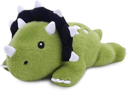 SQEQE Weighted Triceratops Dinosaur Plush, Weighted Stuffed Animal Dinosaur for Comforting Hugs, Soft Plushie Toy Pillow Gift for Kids, Valentines Birthday Decoration 13.8 Inch, 1.7 Lb
