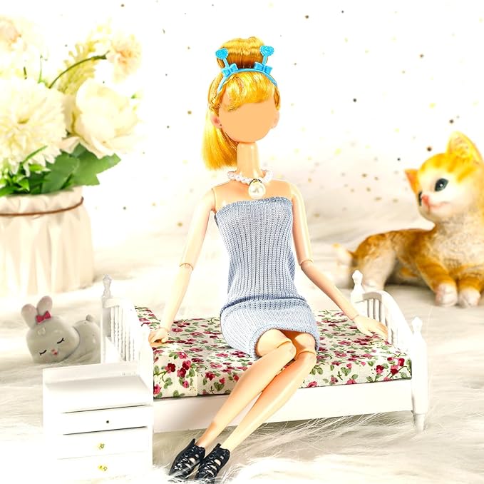UPINS 6 Sets Doll Clothes Girls Doll Accessories for 11.5 Inch Doll Include Summer Dress Necklace Headband Shoes Regular Outfit Doll Clothing Girl Birthday Gift