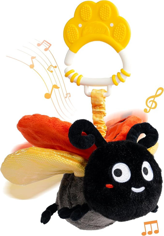 Jollybaby Musical Flying Ladybug Toy - Car Seat, Stroller, Crib & Play Gym Hanging Toys for Baby 0-6-12-24 Months, Tummy Time Sensory Toy for Infant Boys and Girls Easter Gifts