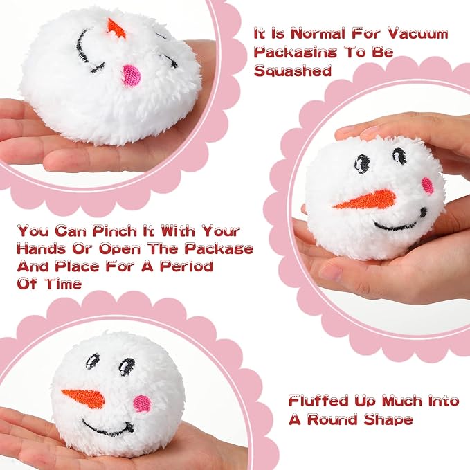 Zhanmai 30 Pcs Christmas Snowballs for Fights Indoor, Xmas Plush Fun Snowman Face Balls Reusable Soft Stuffed Fake Balls Indoor Outdoor Game for Winter Halloween Decorations(Classic,1.97 Inches)
