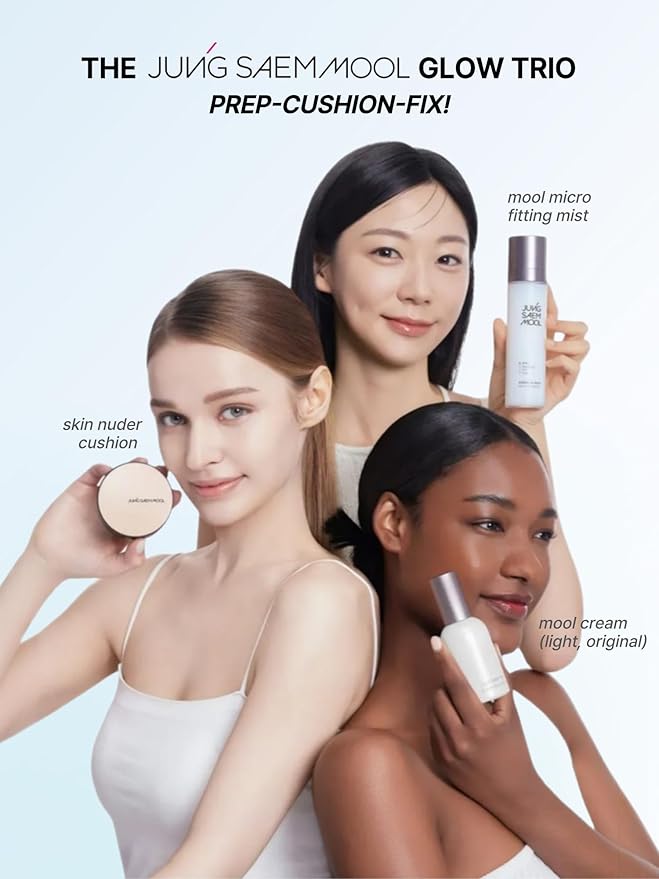 JUNG SAEM MOOL Essential Skin Nuder Cushion | Natural Finish, Buildable Coverage Cushion Foundation by Korean Makeup Artist (Refill Not Included, 0.49 Fl Oz), 34W Hazelnut