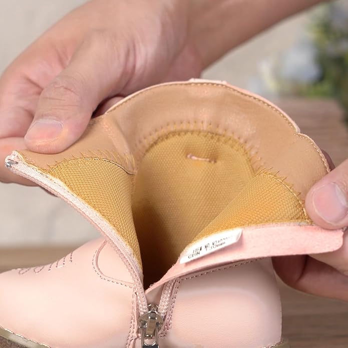 Newsonet Baby Cowboy Cowgirl Boots Infant Western Boots Toddler Boys Girls Round Toe Riding Mid Calf Boots All Seasons for 6 9 12 18 24 Months