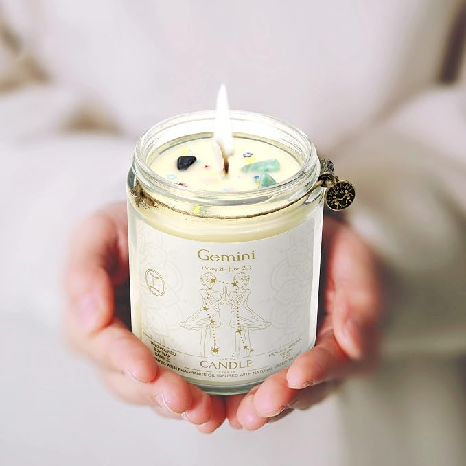 Zodiac Sign Jar Candle, Gemini, Lavender Scent