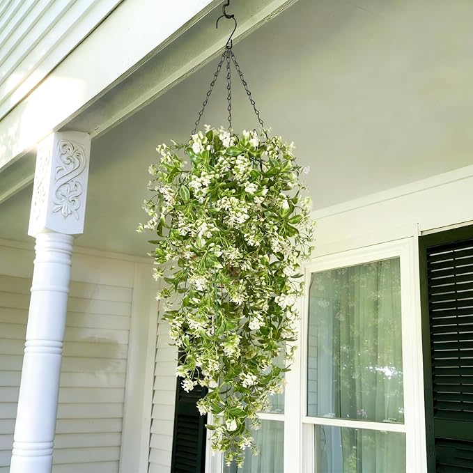 Waipfaru 4pcs Fake Hanging Plants, Faux Ivy Fake Vines Greenery | Artificial Hanging Flowers for Wall Home Bedroom Living Room Aesthetic Kitchen Office Aesthetic Kitchen Indoor Outdoor Decor