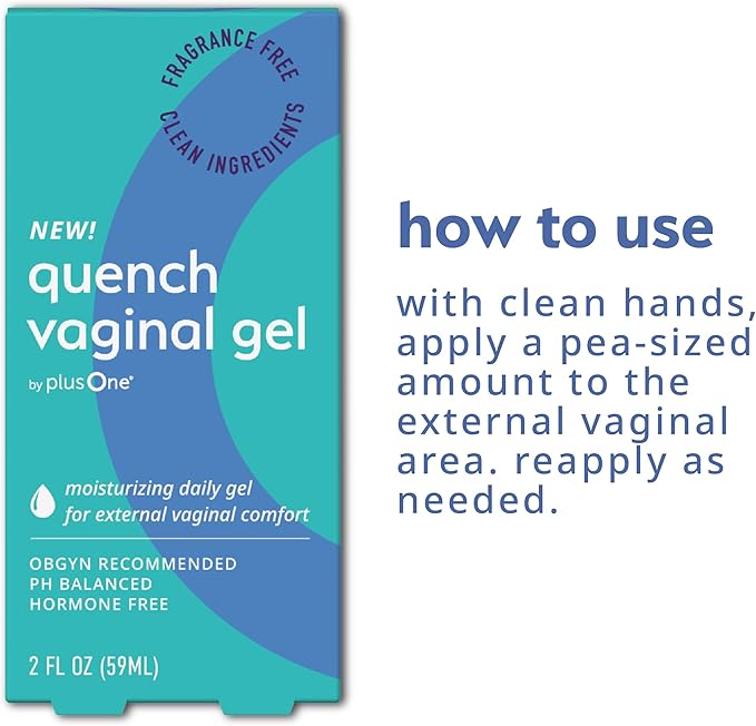PlusOne Long Lasting Vaginal Moisturizer Gel - Hyaluronic Acid, 2 Fl oz | Vaginal Moisturizer for Vaginal Dryness, pH-Balanced Vaginal Care, Personal Lubricating Menopause Support for Wetness