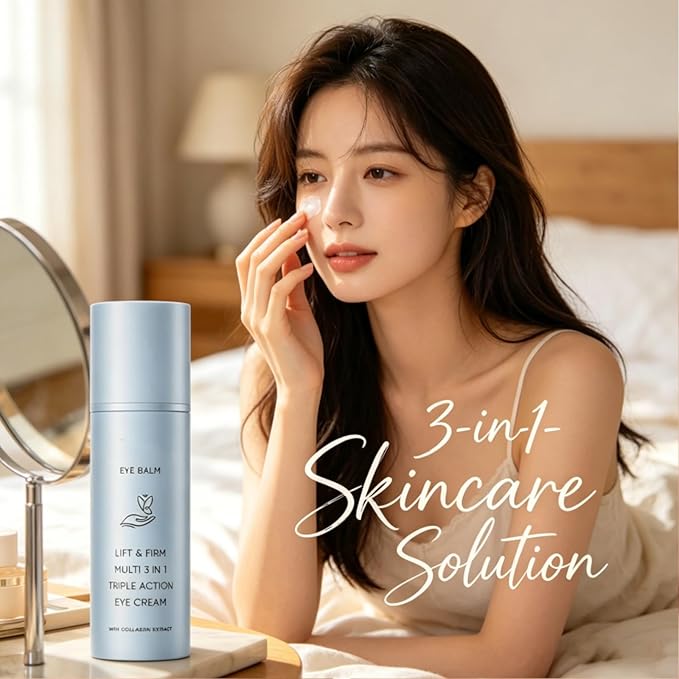 Korean Under Eye Balm, Hydrating Eye Balm Stick for Mature Skin, Collagen-Infused Multi Balm, Firming and Smoothing Eye Care Stick, Lightweight 3-in-1 Formula for Fine Lines (2pcs)