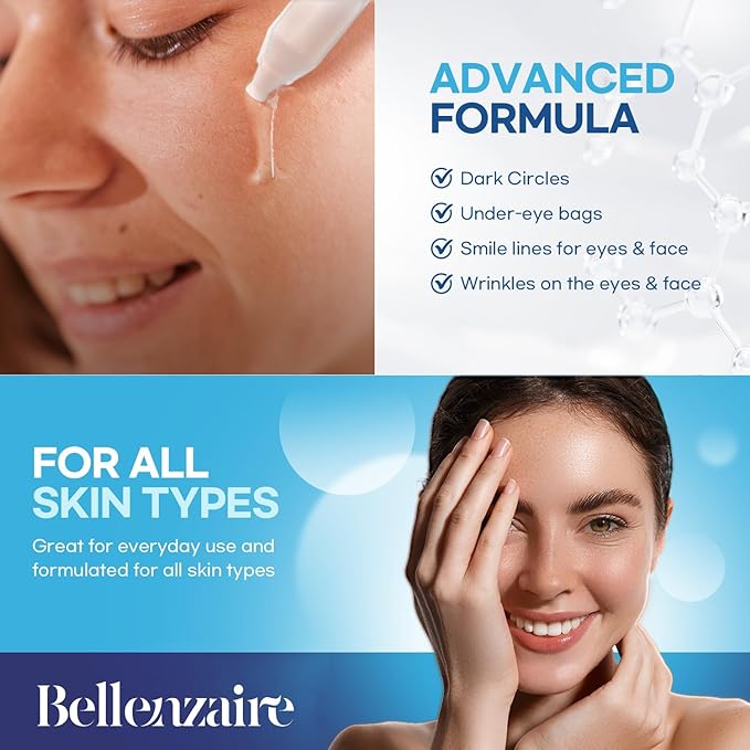 Instant Under-Eye Tightening Serum – Removes Eye Bags, Puffiness, Wrinkles & Dark Circles; Temporary Firming & Lifting Treatment Cream, 20 Tubes (0.5 ml Each)