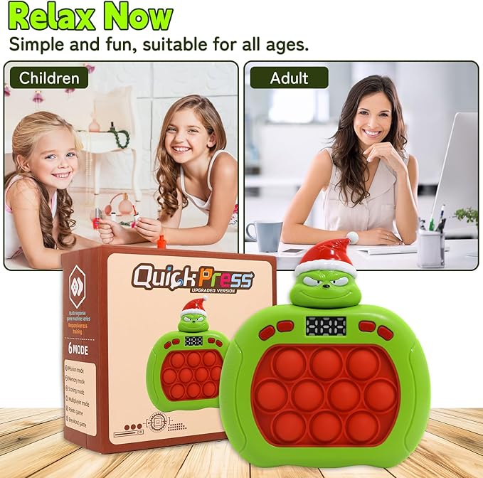 Quick Push Bubble Game,POP Toy Fast Push Game,Quick Push Pop Fidget Toys for Kids 3-12 Years Old,6 Game Mode Upgrades,Handheld Puzzle Games for Christmas,Sensory Toys (Unicorn)