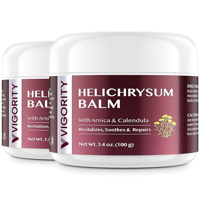 Vigority Helichrysum Balm: Restorative Cream with Arnica & Calendula - Moisturizes & Revitalizes Face & Body (2-Pack(6.8 oz - Original))